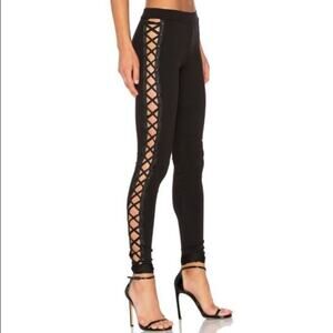 PUMA BY RIHANNA X FENTY Black Lace Up Jersey Tight Size XS (UK 8/US4),